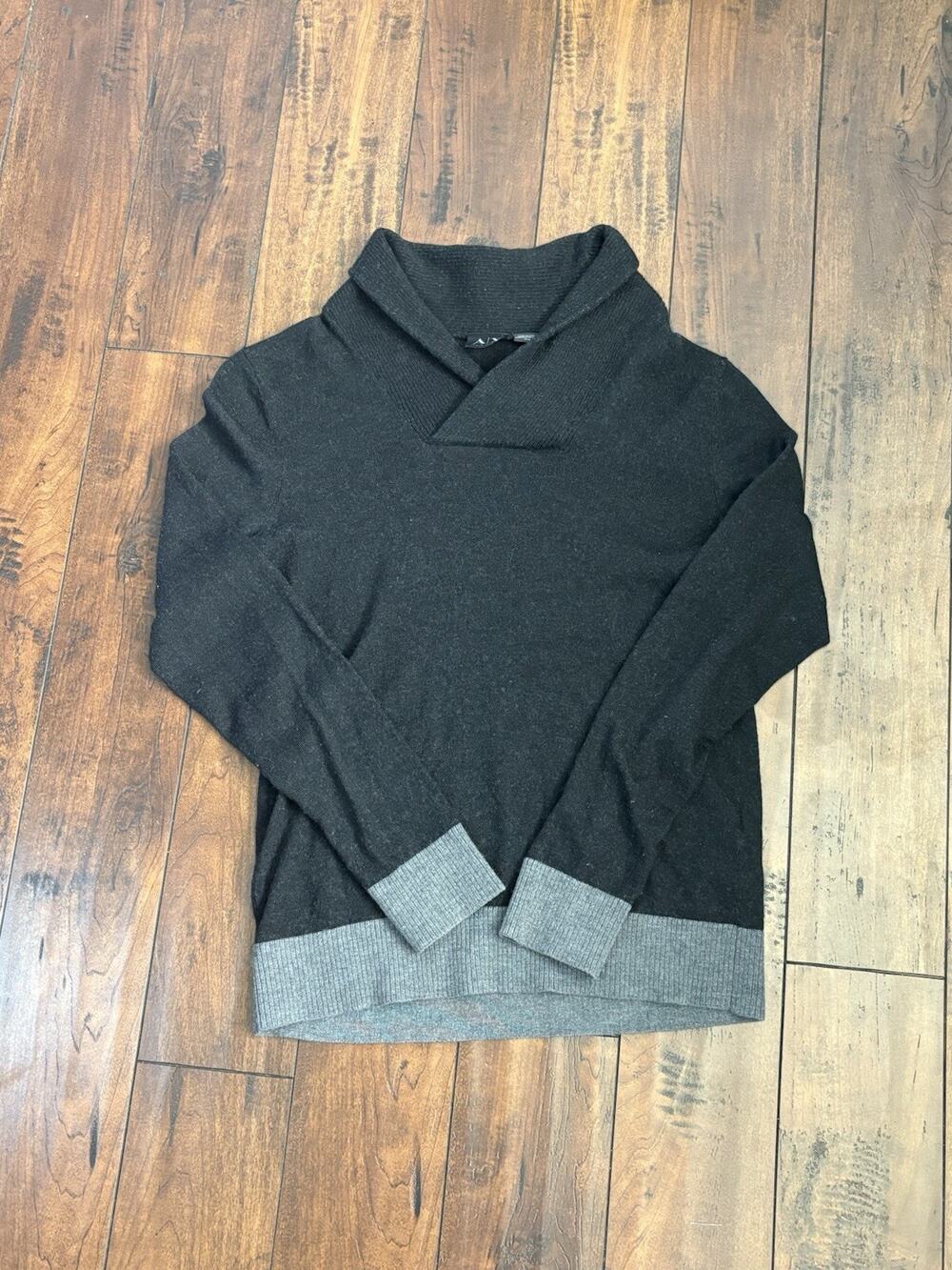 Armani Exchange Wool Blend Sweater Streetwear Women’s M Black Gray Color block